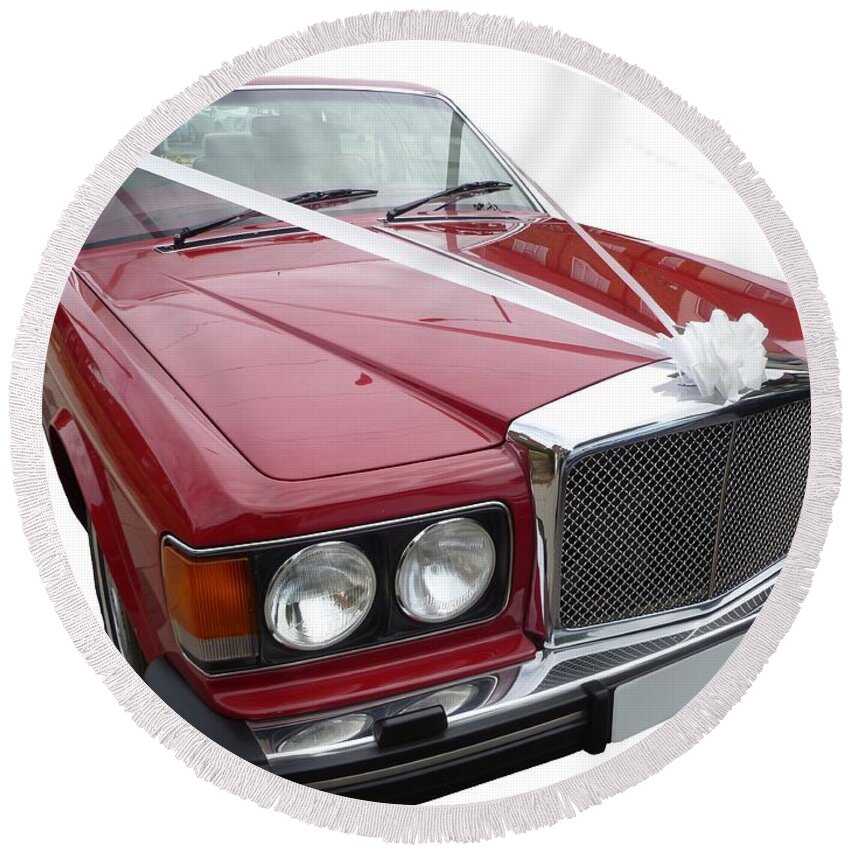 Car Round Beach Towel featuring the photograph 1997 Bentley Turbo R by Vicki Spindler