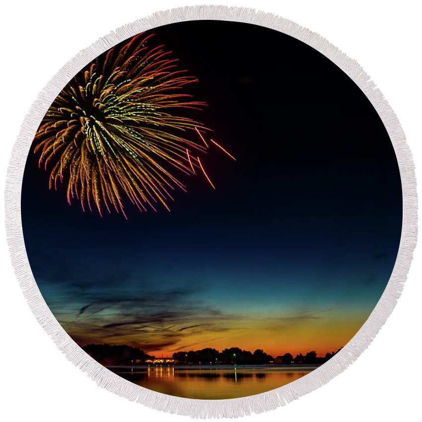 4th Of July Round Beach Towel featuring the photograph 4th of July #2 by Gary McCormick