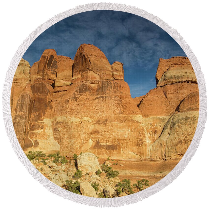 Canyonlands National Park Round Beach Towel featuring the photograph Chesler sunset #2 by Kunal Mehra