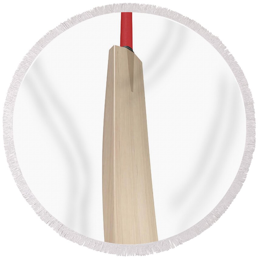 Cricket Round Beach Towel featuring the digital art Cricket Bat #2 by Allan Swart