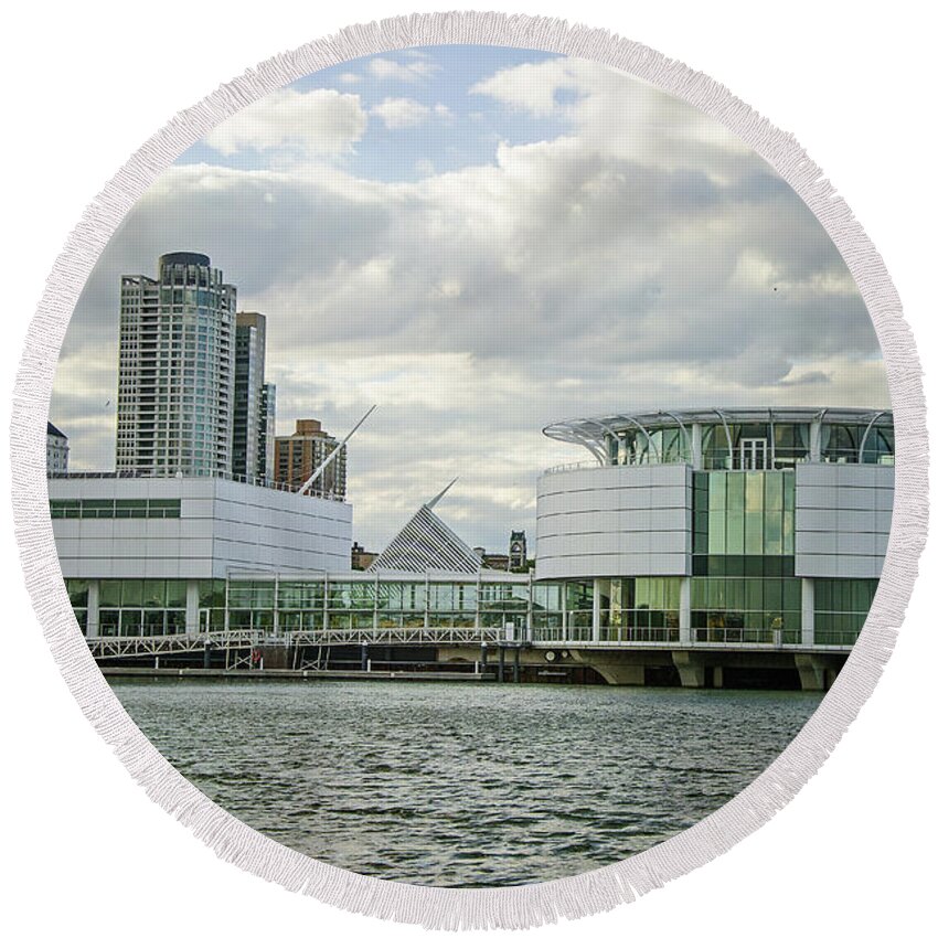 Discovery World Round Beach Towel featuring the photograph Discovery World #1 by Susan McMenamin