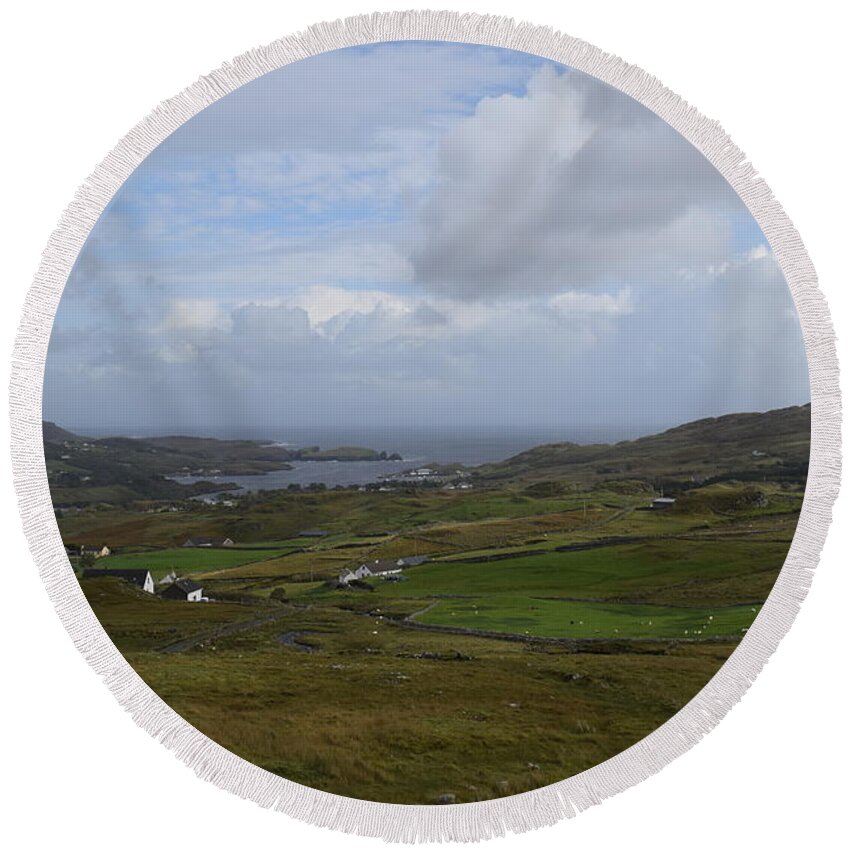 Ireland Round Beach Towel featuring the photograph Donegal View #2 by Curtis Krusie
