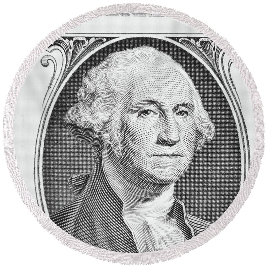 George Washington Round Beach Towel featuring the photograph George Washington #2 by Les Cunliffe