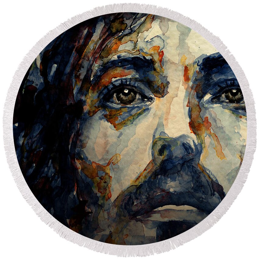 Jesus Round Beach Towel featuring the painting Jesus Christ #2 by Laur Iduc