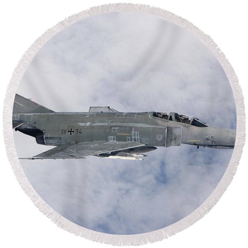 Germany Round Beach Towel featuring the photograph Lufwaffe F-4f Phantom #2 by Gert Kromhout