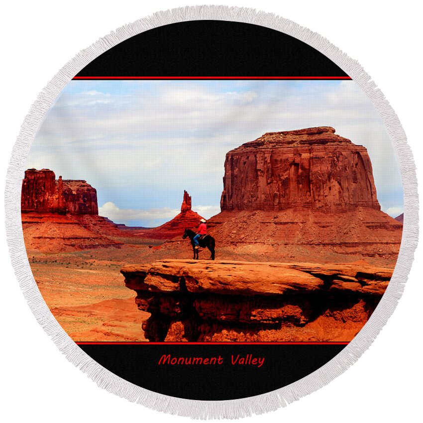 Utah Round Beach Towel featuring the photograph Monument Valley II #1 by Tom Prendergast