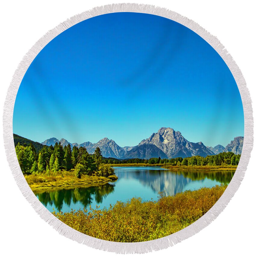 Landscape Round Beach Towel featuring the photograph Mount Moran #2 by Mark Jackson