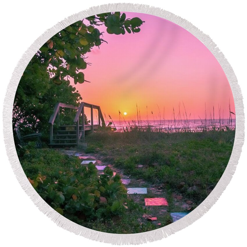  Round Beach Towel featuring the photograph My Atlantic Dream - Sunrise #1 by Carlos Avila