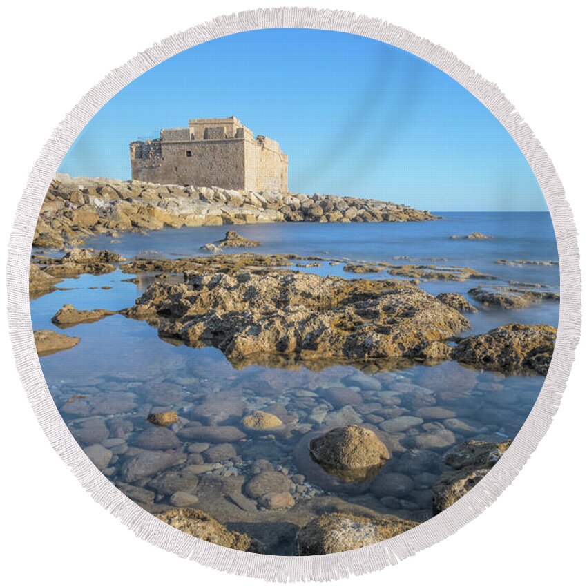 Paphos Castle Round Beach Towel featuring the photograph Paphos - Cyprus #2 by Joana Kruse