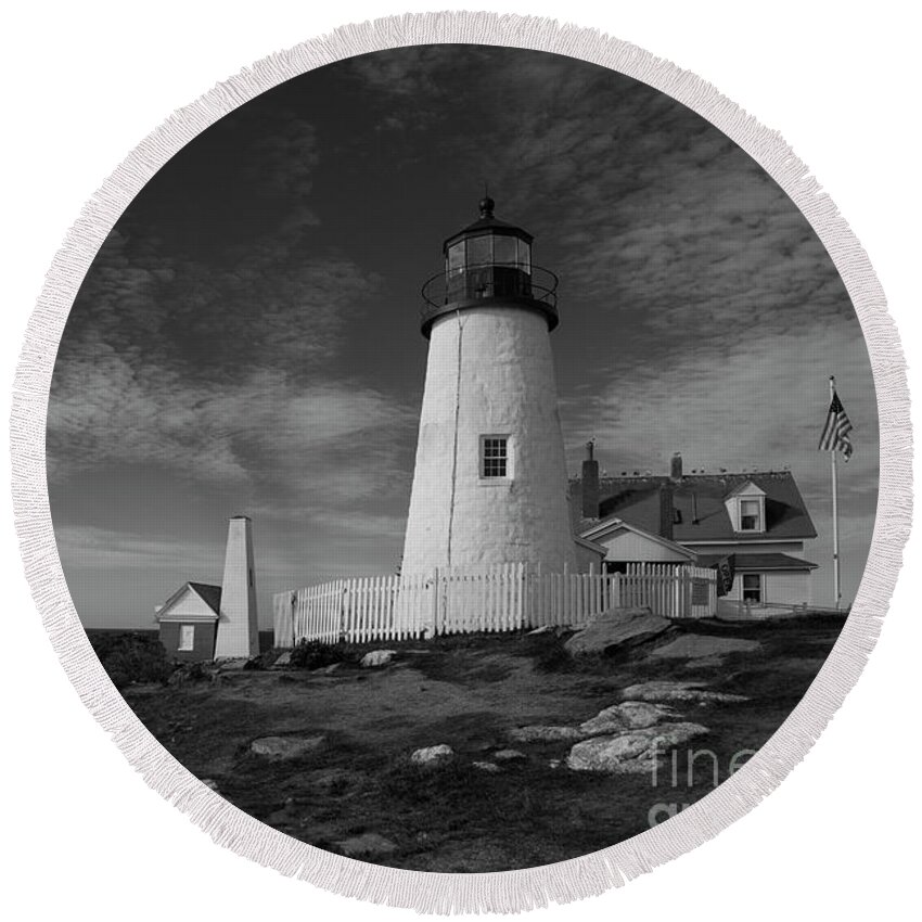Pemaquid Round Beach Towel featuring the photograph Pemaquid Lighthouse #2 by Timothy Johnson