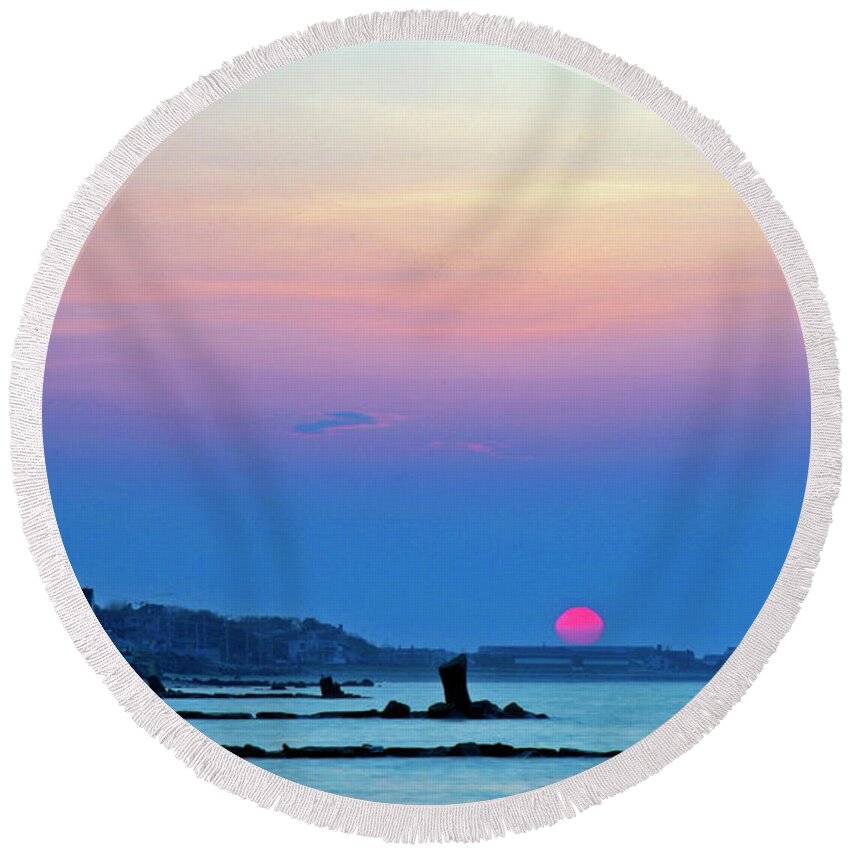 Cape Cod Round Beach Towel featuring the photograph Provincetown Dawn #2 by Frank Winters