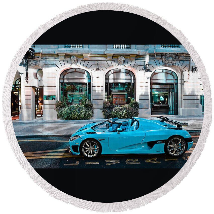 Sports Car Round Beach Towel featuring the photograph Sports Car #2 by Jackie Russo