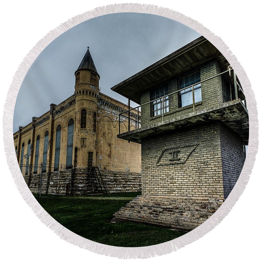 Adult Round Beach Towel featuring the photograph Tennessee State Penitentiary #2 by Brett Engle