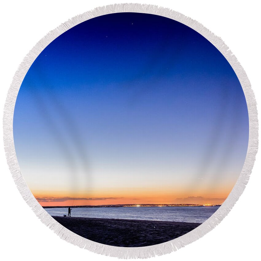 Brooklyn Round Beach Towel featuring the photograph Twilight #2 by SAURAVphoto Online Store
