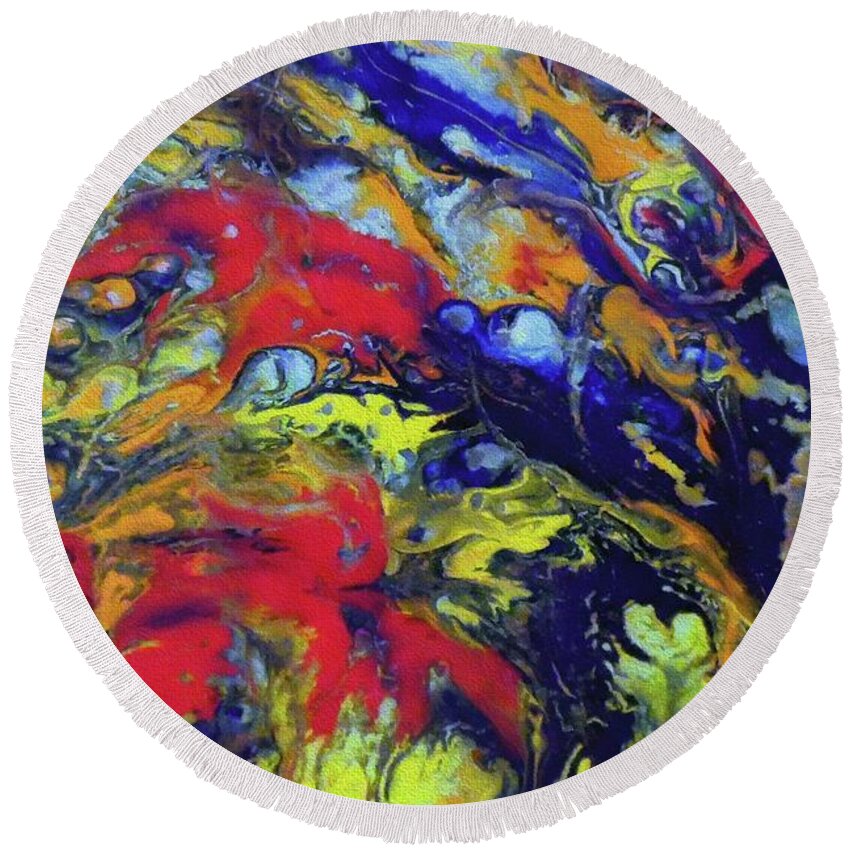 Resin Artist Round Beach Towel featuring the painting Unforgettable #2 by Jane Biven
