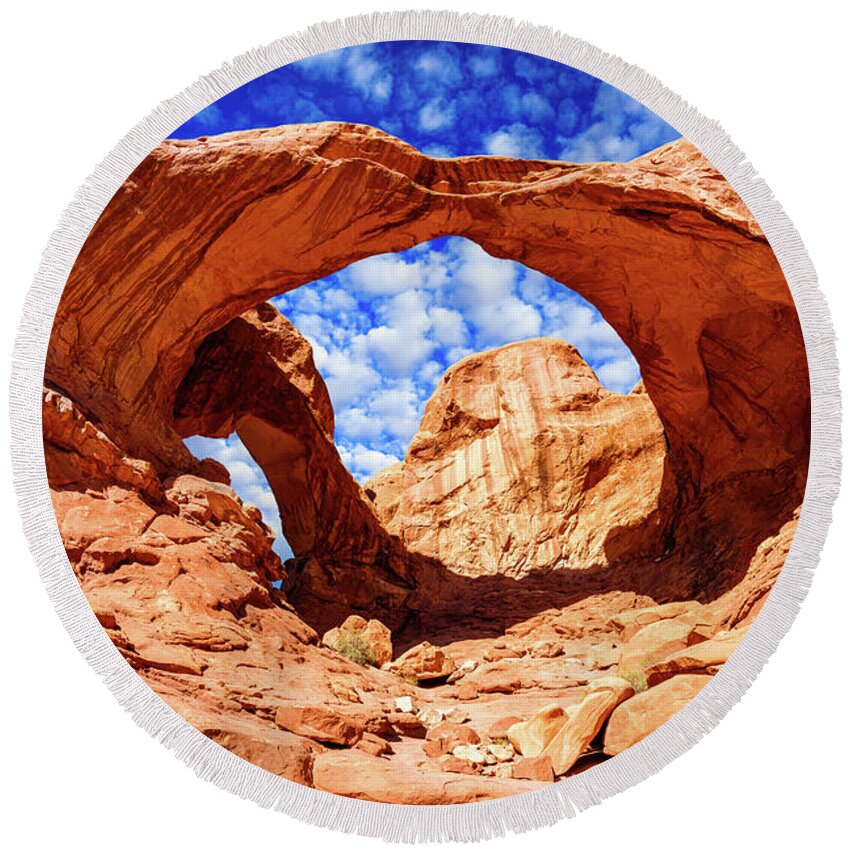 Arches National Park Round Beach Towel featuring the photograph Arches National Park by Raul Rodriguez