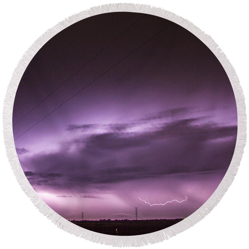 Nebraskasc Round Beach Towel featuring the photograph 6th Storm Chase 2015 #9 by NebraskaSC
