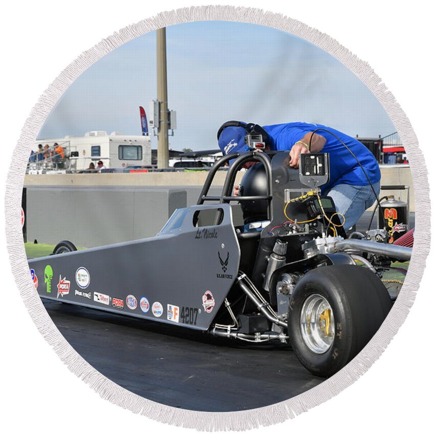 Drag Round Beach Towel featuring the photograph Junior Drag Racing March 2017 #29 by Jack Norton