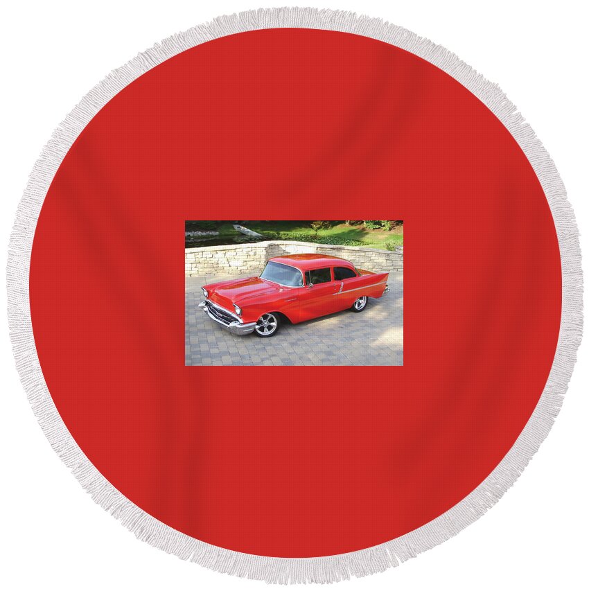 Chevrolet Round Beach Towel featuring the photograph Chevrolet #3 by Jackie Russo