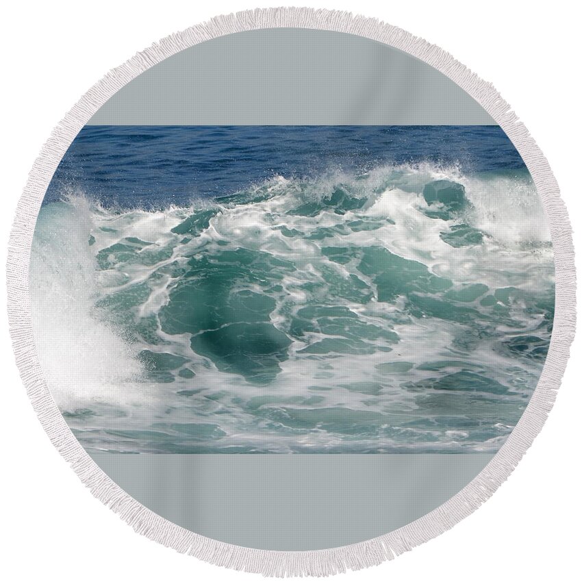  Round Beach Towel featuring the photograph La Jolla Cove #3 by Dean Ferreira