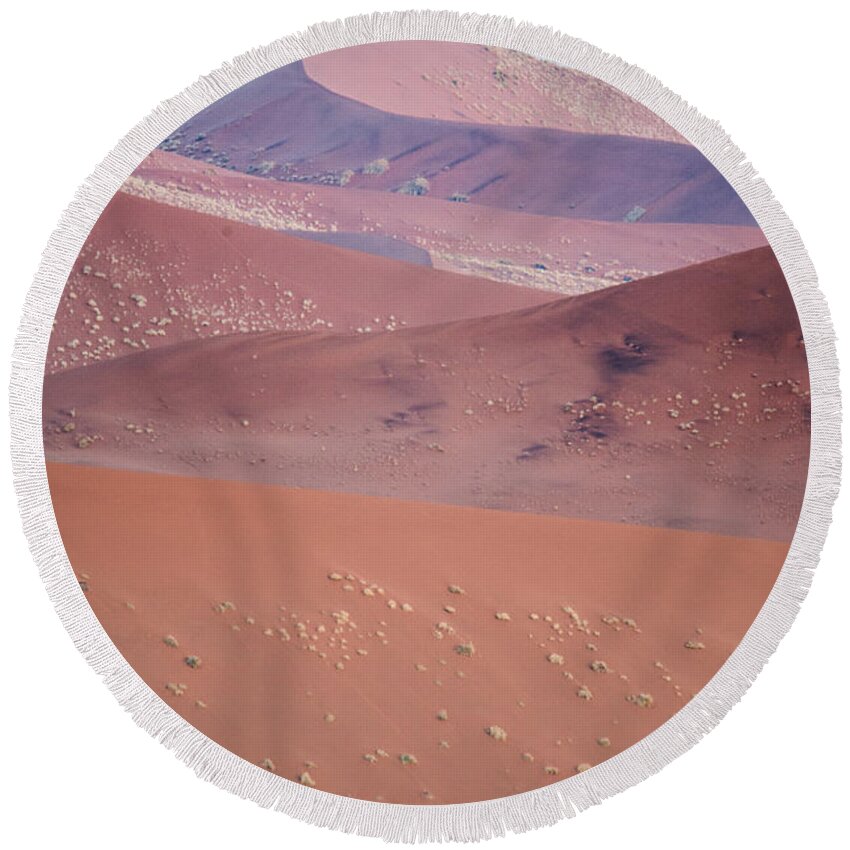 Photography Round Beach Towel featuring the photograph Sand Dune, Sossusvlei, Namib Desert #3 by Panoramic Images