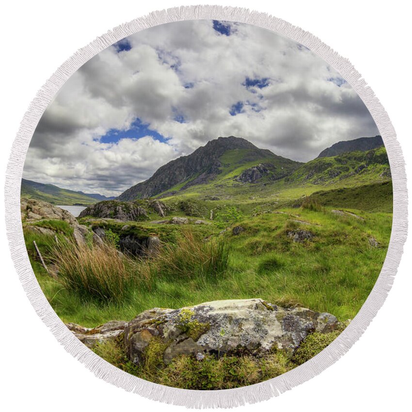 Wales Round Beach Towel featuring the photograph Tryfan Mountain #3 by Ian Mitchell