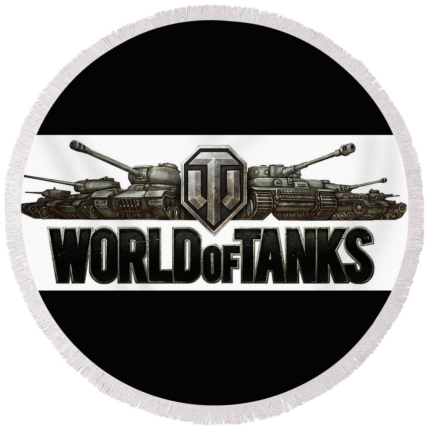World Of Tanks Round Beach Towel featuring the digital art World Of Tanks #3 by Maye Loeser