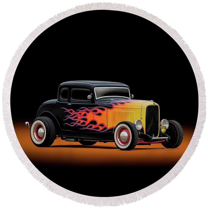 Ford Street Rod Round Beach Towels