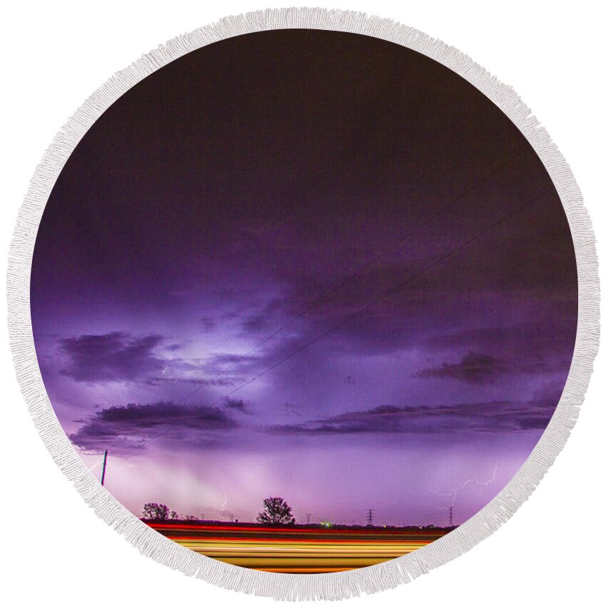 Nebraskasc Round Beach Towel featuring the photograph 6th Storm Chase 2015 by NebraskaSC