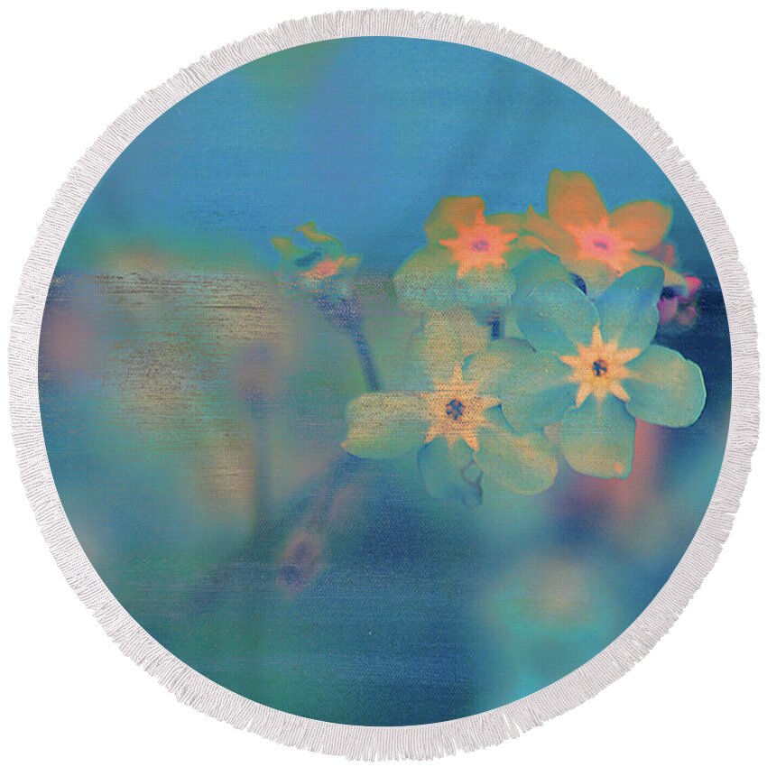 Texture Round Beach Towel featuring the photograph Texture Flowers #34 by Prince Andre Faubert