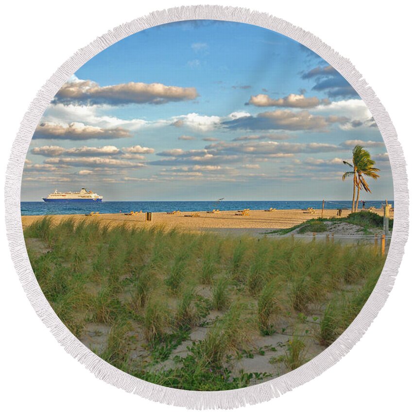 Sunset Round Beach Towel featuring the photograph 37- Singer Island Serenity by Joseph Keane