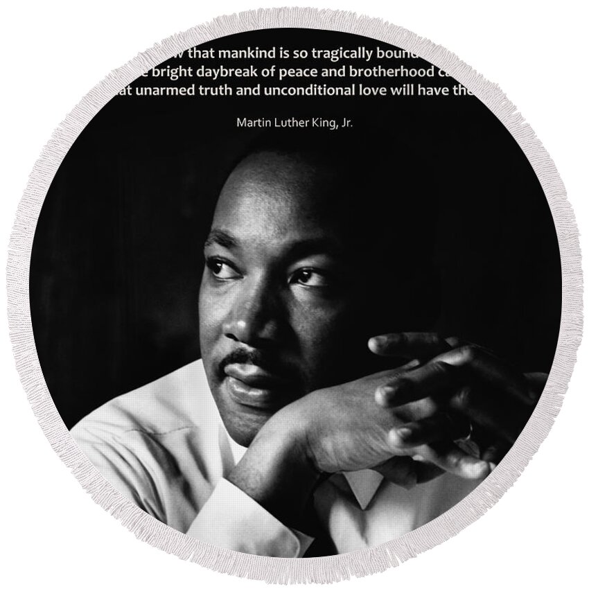 Martin Luther King Jr. Round Beach Towel featuring the photograph 39- Martin Luther King Jr. by Joseph Keane