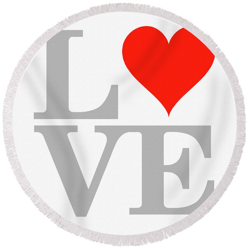 Love Round Beach Towel featuring the digital art Love Heart Sign #40 by Gregory Murray