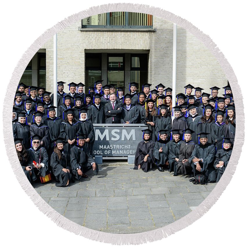 Round Beach Towel featuring the photograph MSM Graduation Ceremony 2017 #43 by Maastricht School Of Management