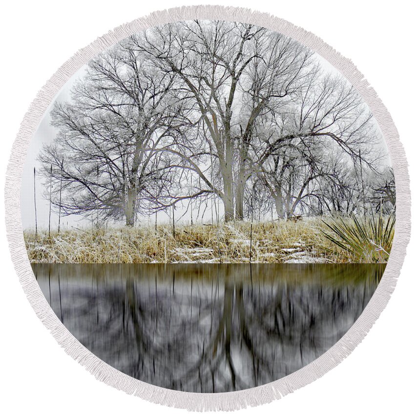 Trees Round Beach Towel featuring the photograph 4678 by Peter Holme III