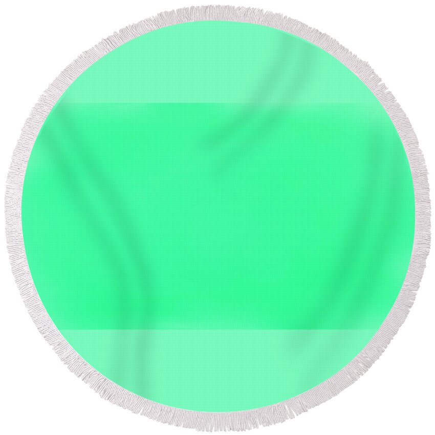 Green Round Beach Towel featuring the digital art Green #5 by Super Lovely