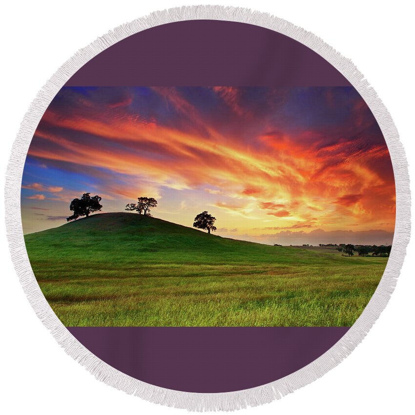 Sunset Round Beach Towel featuring the photograph Sunset #5 by Jackie Russo