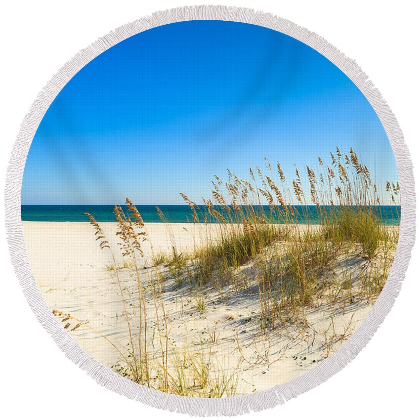 Florida Round Beach Towel featuring the photograph Beautiful Beach by Raul Rodriguez