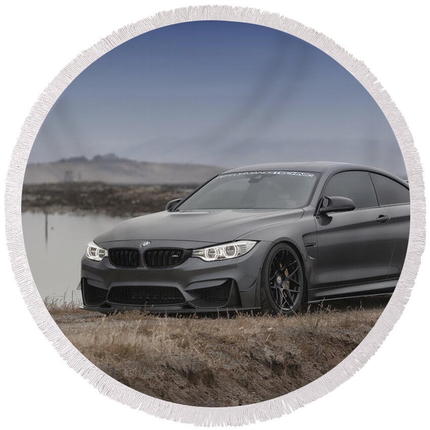 Bmw Round Beach Towel featuring the photograph Bmw M4 #6 by ItzKirb Photography