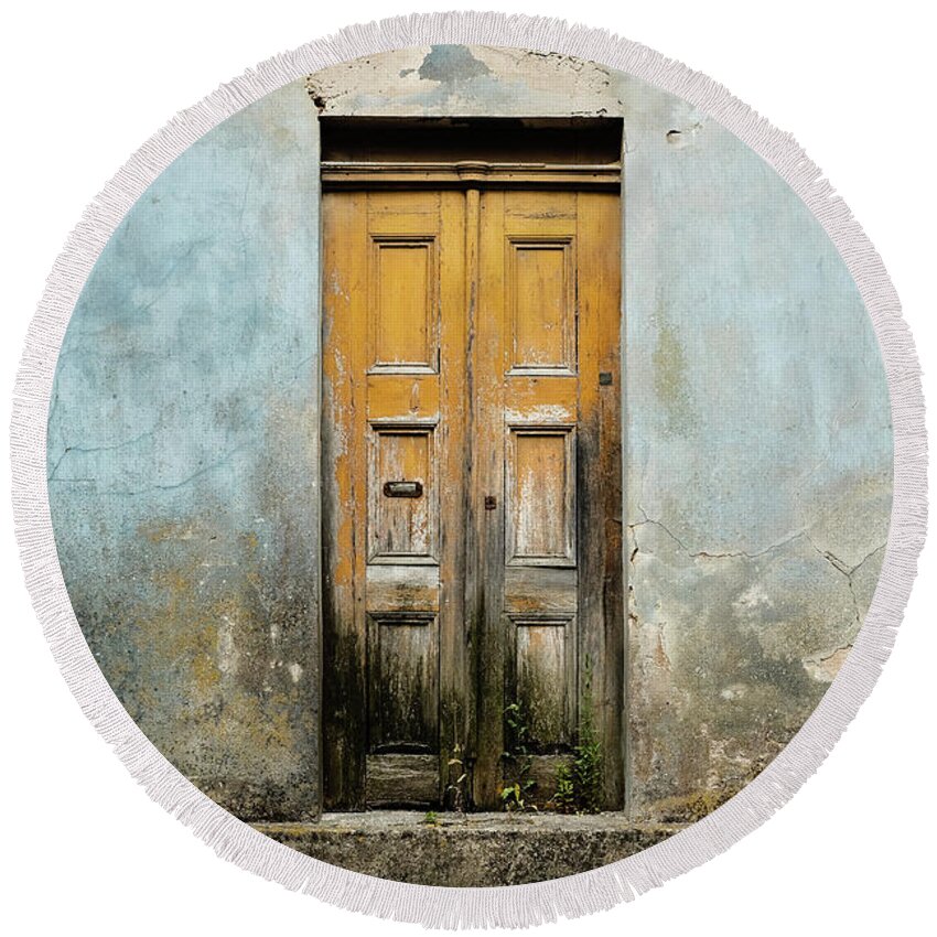 Street Round Beach Towel featuring the photograph Door With No Number #6 by Marco Oliveira