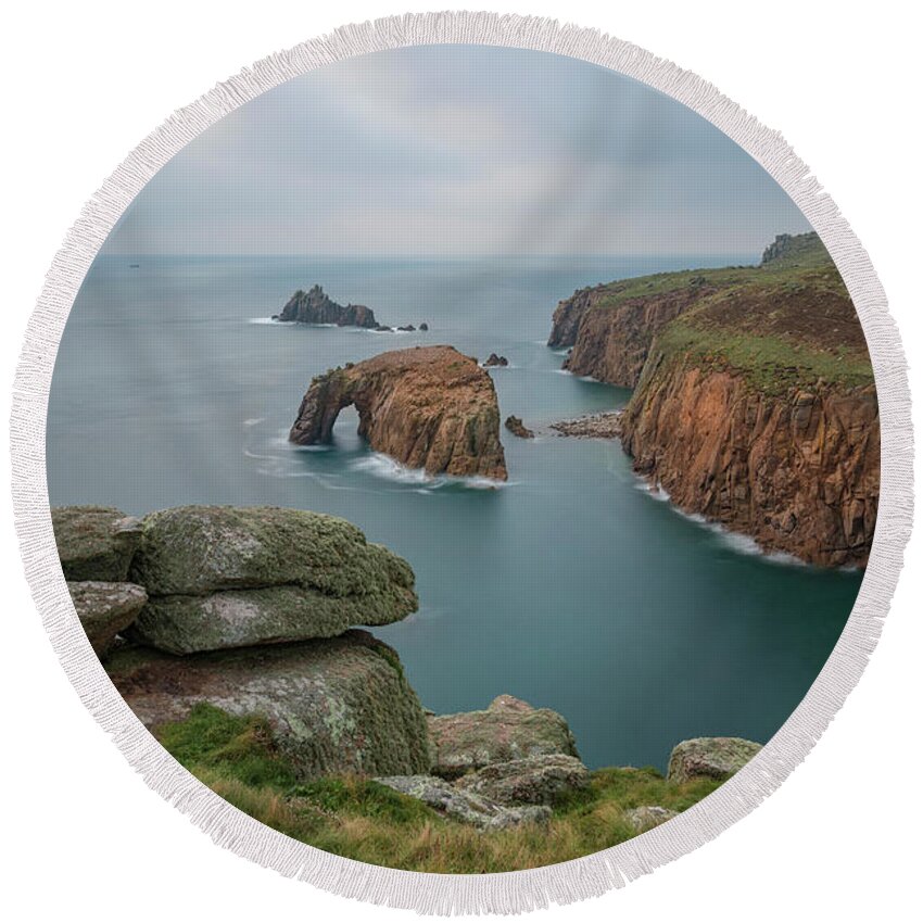 Land's End Round Beach Towel featuring the photograph Land's End - England #6 by Joana Kruse