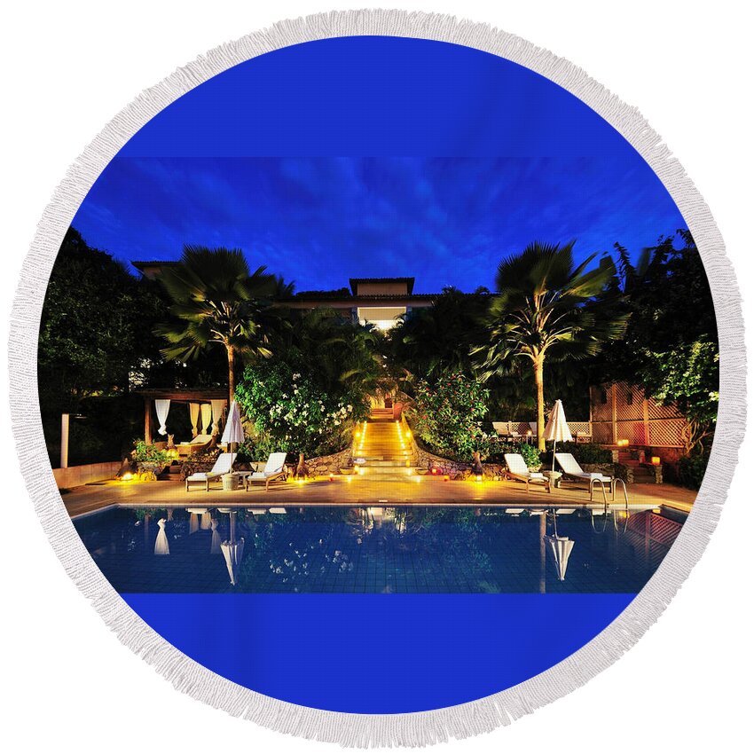 Pool Round Beach Towel featuring the photograph Pool #6 by Jackie Russo