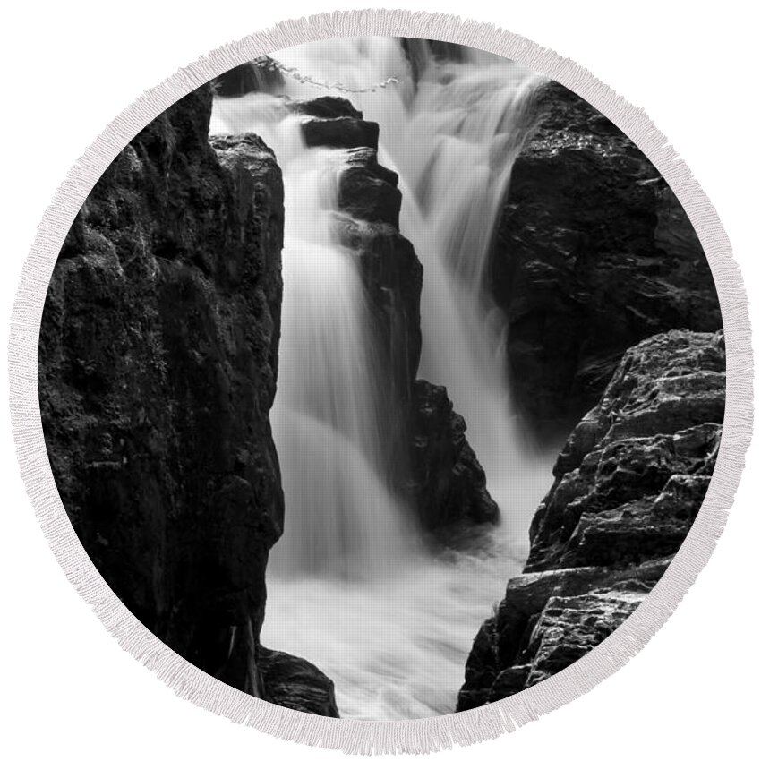 Beautiful Round Beach Towel featuring the photograph Waterfall #6 by Svetlana Sewell