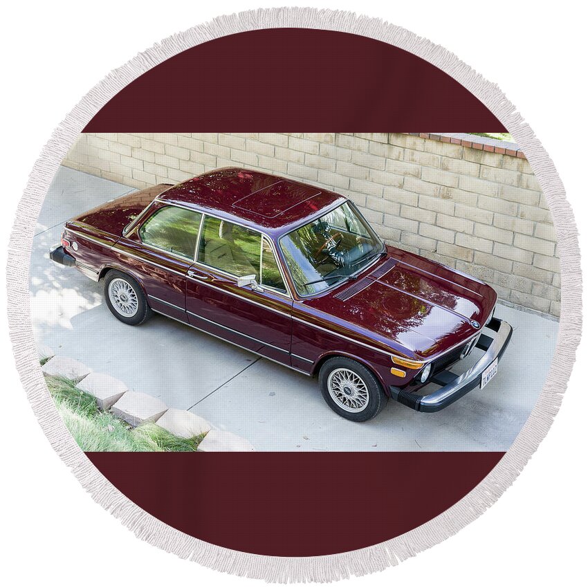 Bmw 2 Series Round Beach Towel featuring the photograph BMW 2 Series #7 by Mariel Mcmeeking