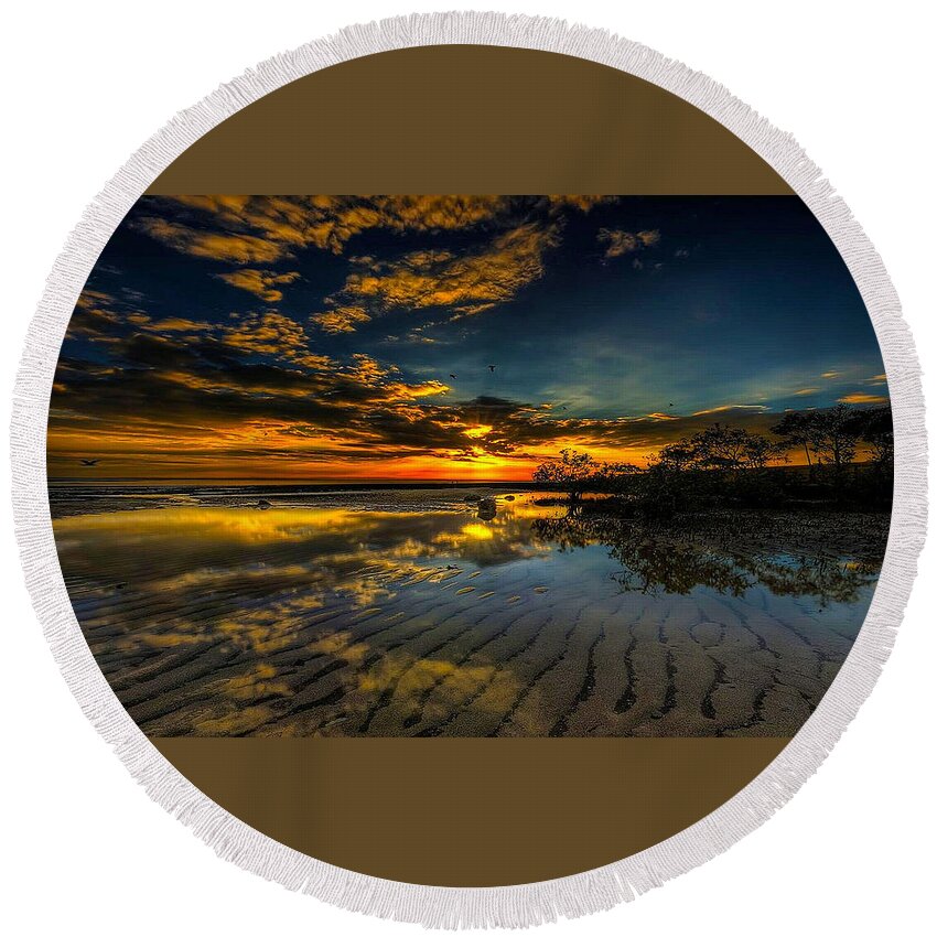 Sunset Round Beach Towel featuring the photograph Sunset #7 by Jackie Russo