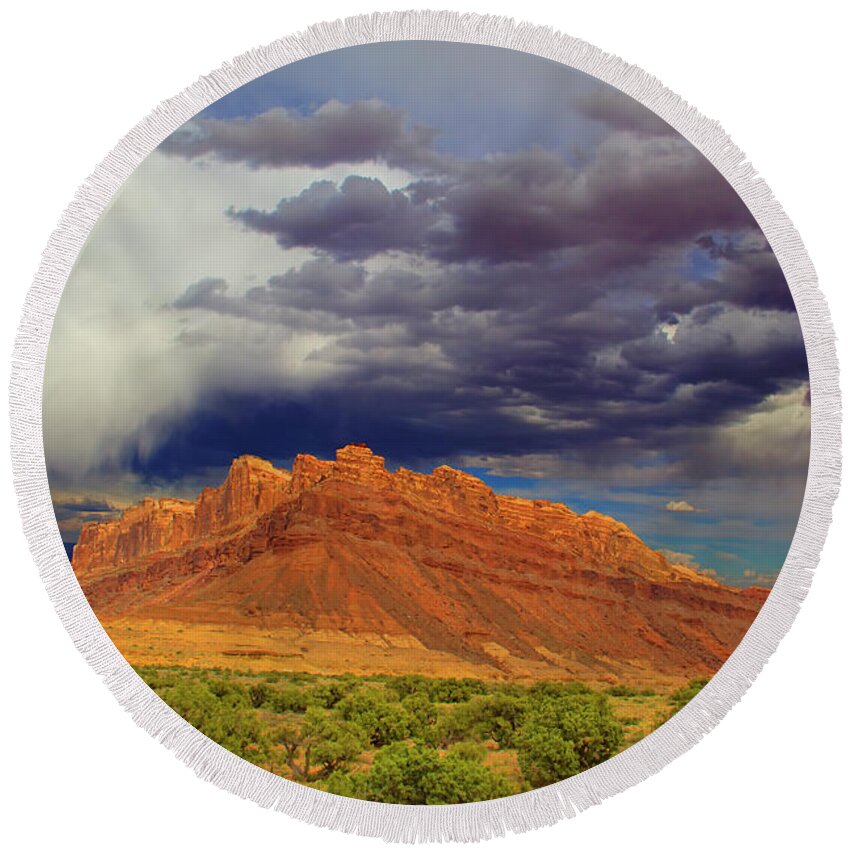 Capitol Reef National Park Round Beach Towel featuring the photograph Capitol Reef National Park #703 by Mark Smith