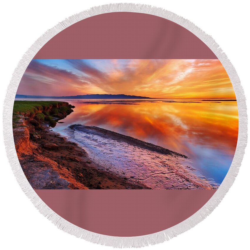 Sunset Round Beach Towel featuring the photograph Sunset #8 by Jackie Russo