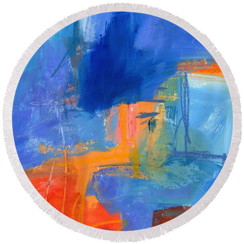 Painting Round Beach Towel featuring the painting 89/100 by Jane Davies