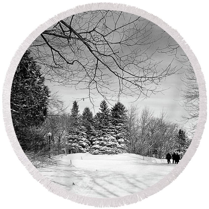  Round Beach Towel featuring the photograph 9148bw by Burney Lieberman