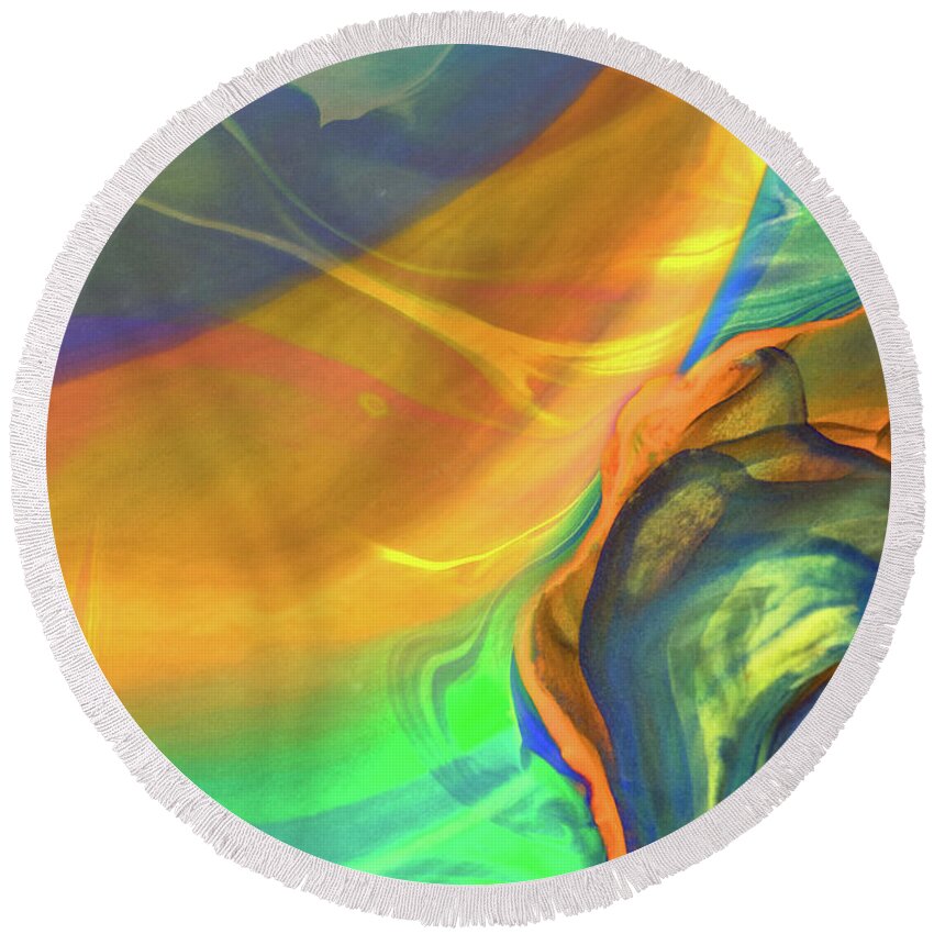 Abstract Round Beach Towel featuring the photograph A dream within by Patti Schulze